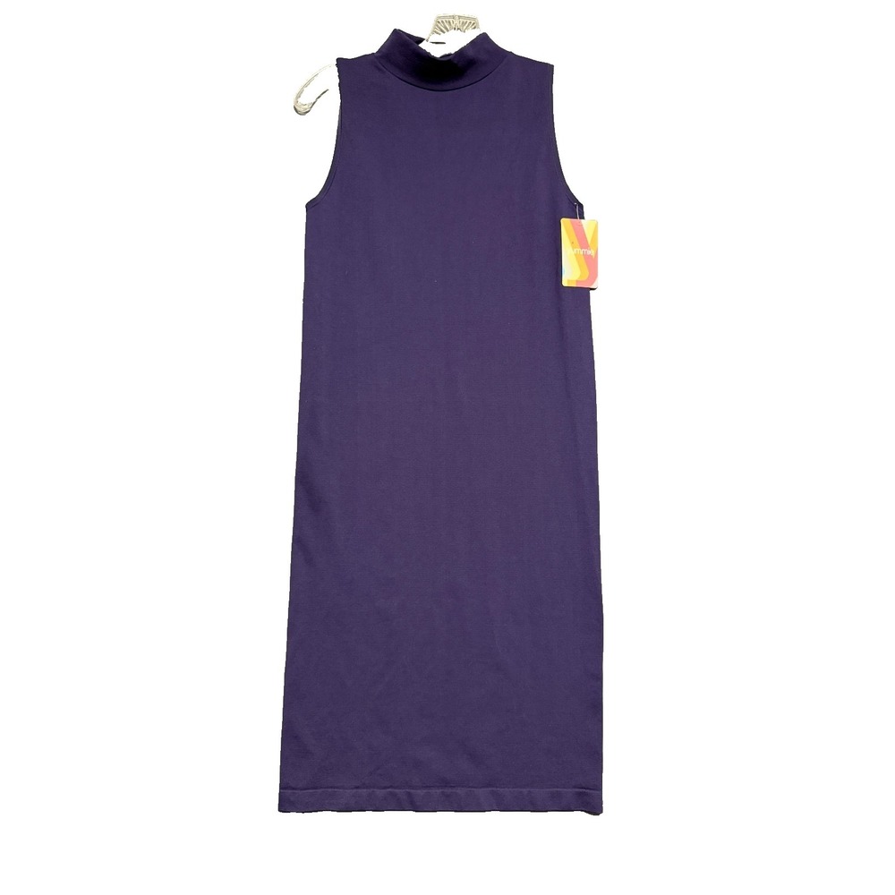 Yummie‎ Lagos Mockneck Smoothing Tank Dress M Blue Minimalist Sleek Modern NWT